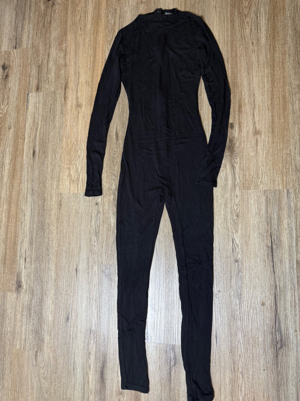 Fashion Nova Black Long-Sleeve Slim Jumpsuit